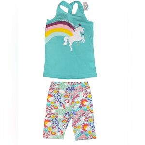 THE CHILDREN PLACE UNICORN 2 PC SHORT SET - BLUE SIZE SMALL (NEW WITH TAGS) A12